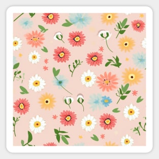 Blossoming Fashion: A Delicate Floral Fabric Pattern #2 Sticker